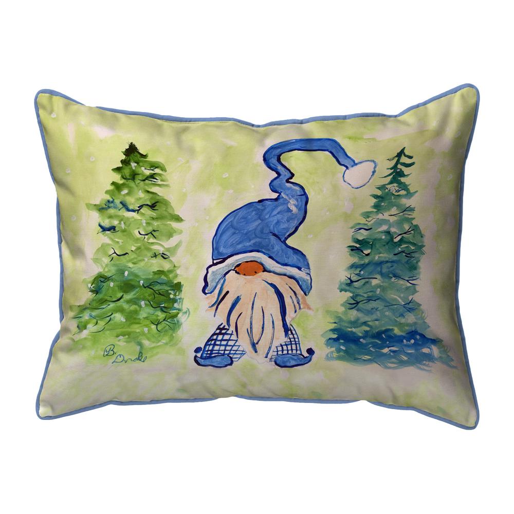 Gnome & Christmas Trees Small Indoor/Outdoor Pillow 11x14