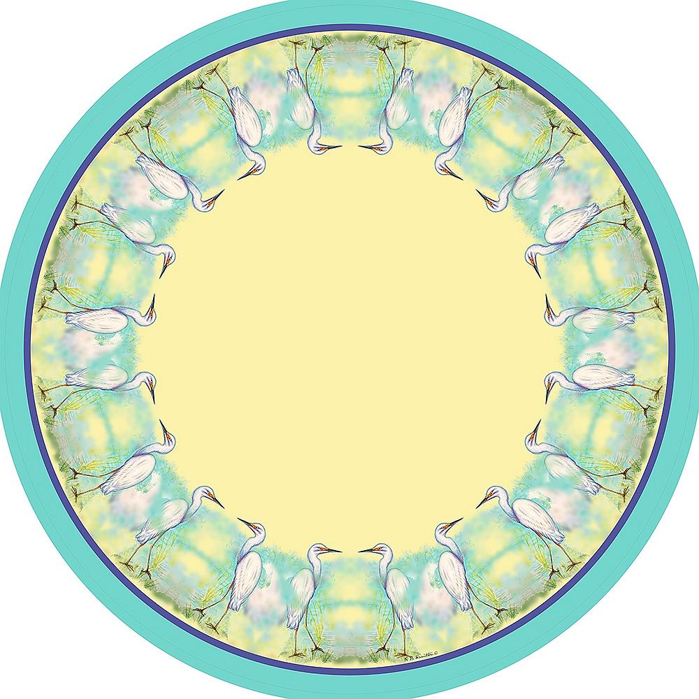 Egret Round Table Cloth 68