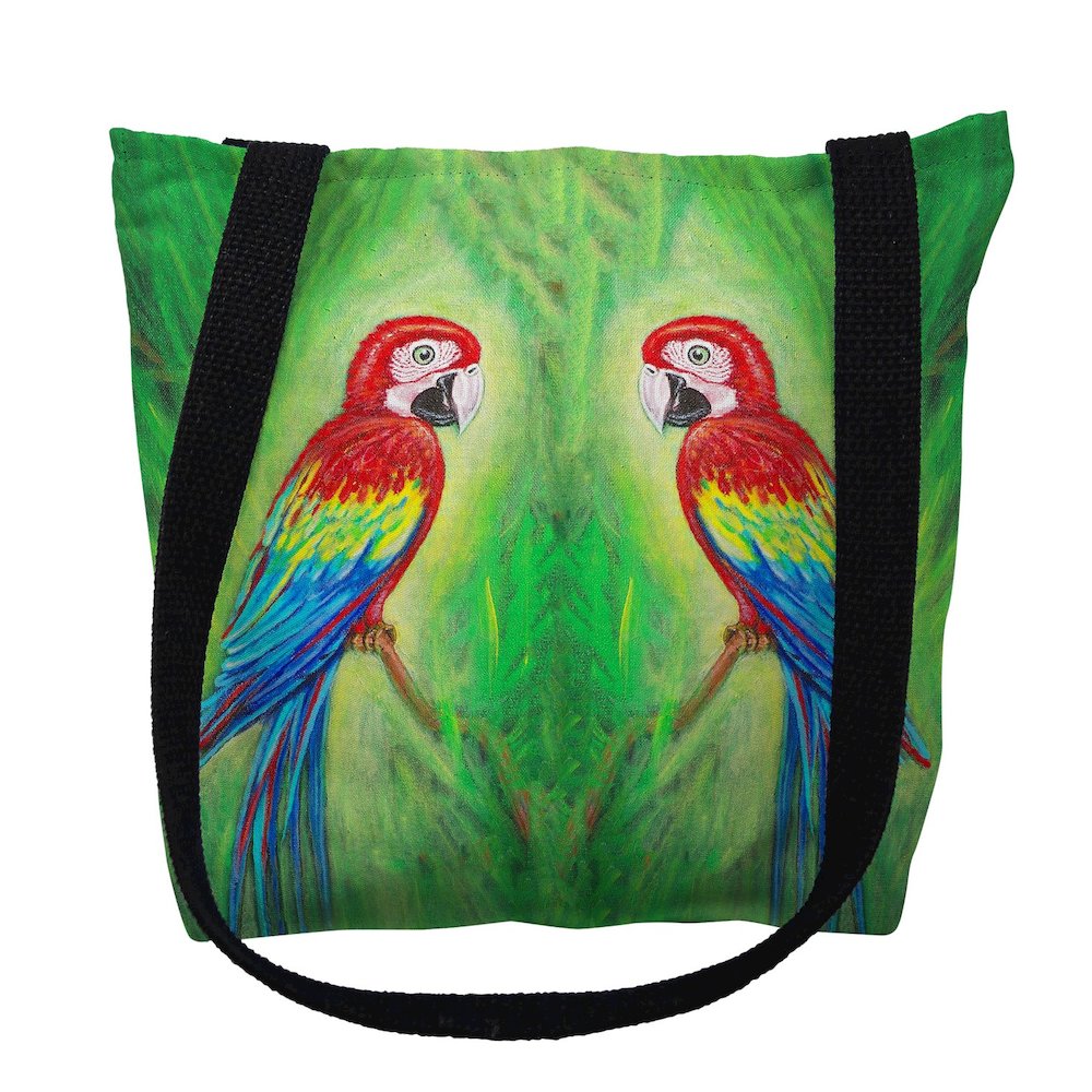 Red Macaws Large Tote Bag 18x18