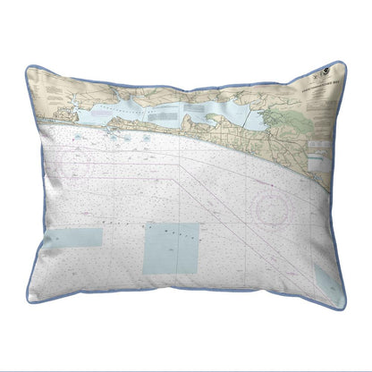 Choctawhatchee Bay, FL Nautical Map Extra Large Zippered Indoor/Outdoor Pillow 20x24