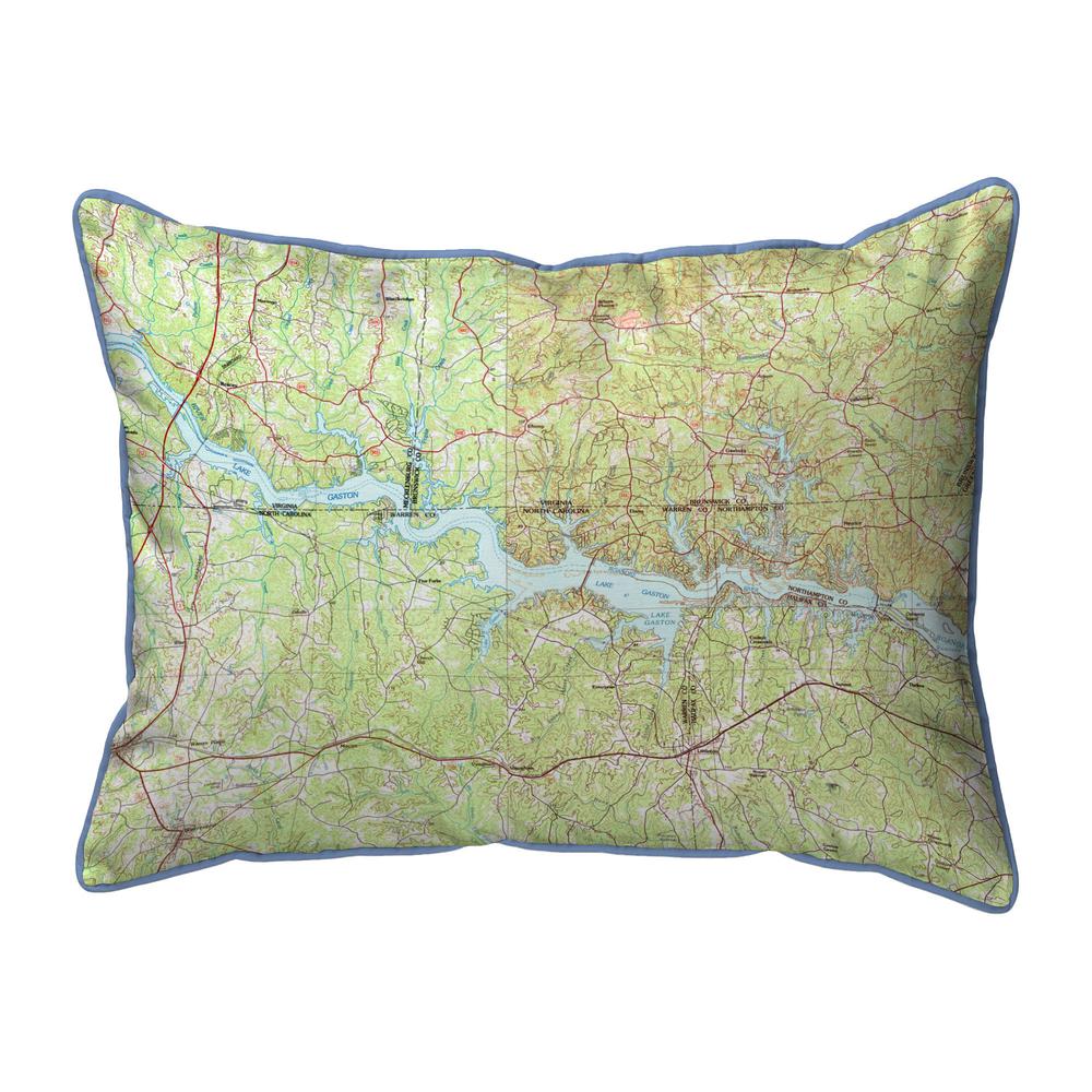 Lake Gaston, VA and NC Nautical Map Extra Large Zippered Pillow 20x24