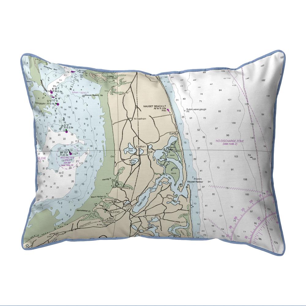 Cape Cod - Nauset Beach, MA Nautical Map Extra Large Zippered Indoor/Outdoor Pillow 20x24