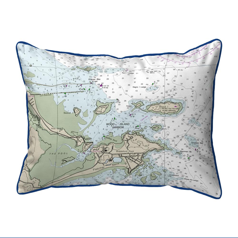 Biddleford Pool, ME Nautical Map Extra Large Zippered Indoor/Outdoor Pillow 20x24