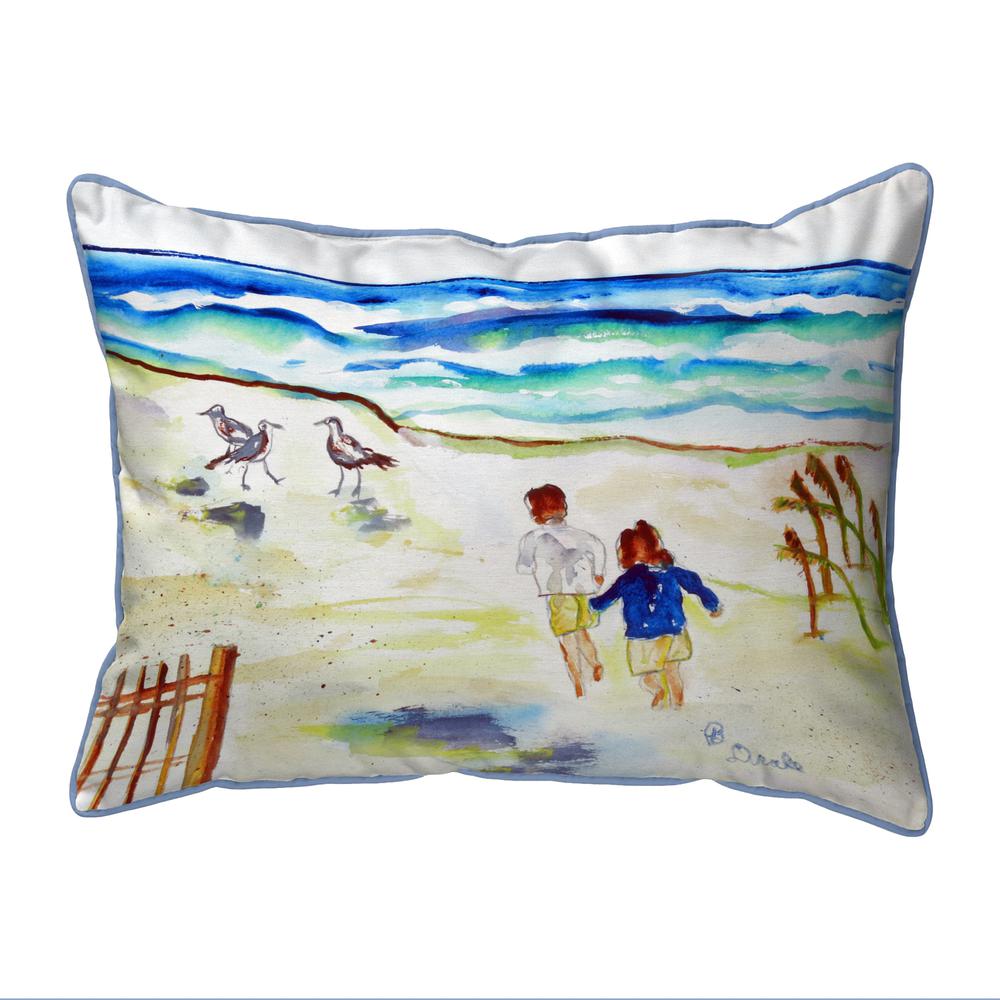 Running at the Beach  Indoor/Outdoor Extra Large Pillow 20x24