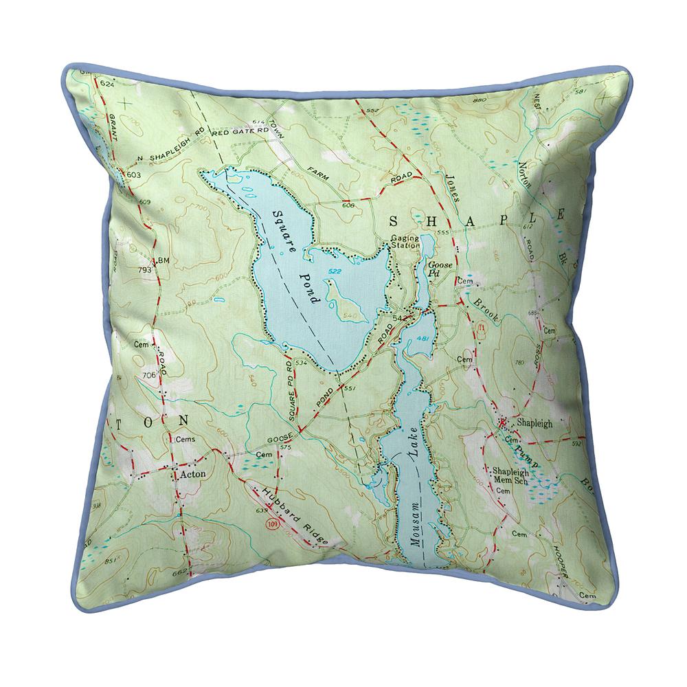 Square Pond, ME Nautical Map Extra Large Zippered Indoor/Outdoor Pillow 22x22
