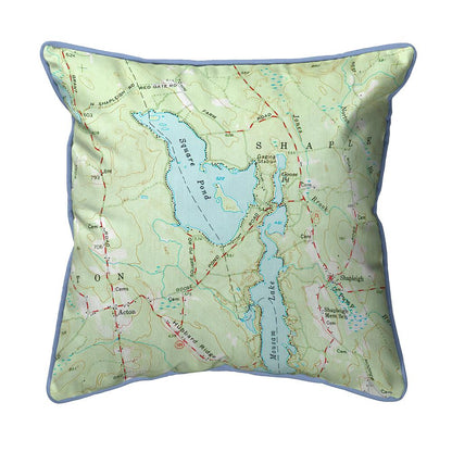 Square Pond, ME Nautical Map Extra Large Zippered Indoor/Outdoor Pillow 22x22