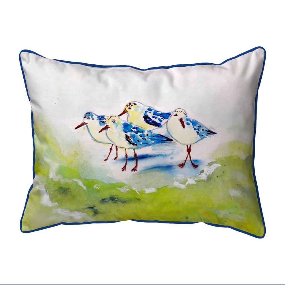Green Sanderlings Extra Large Zippered Pillow 20x24