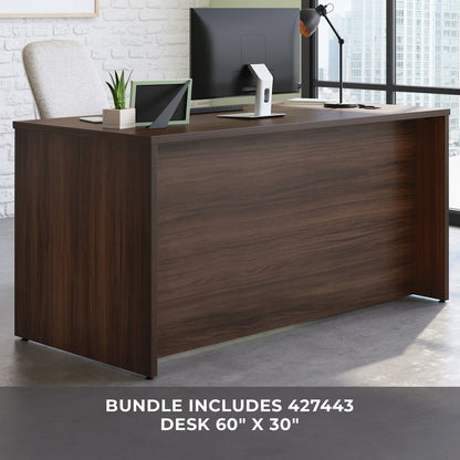 Affirm 60" x 30" 1-File Single Ped Desk, Noble Elm Finish