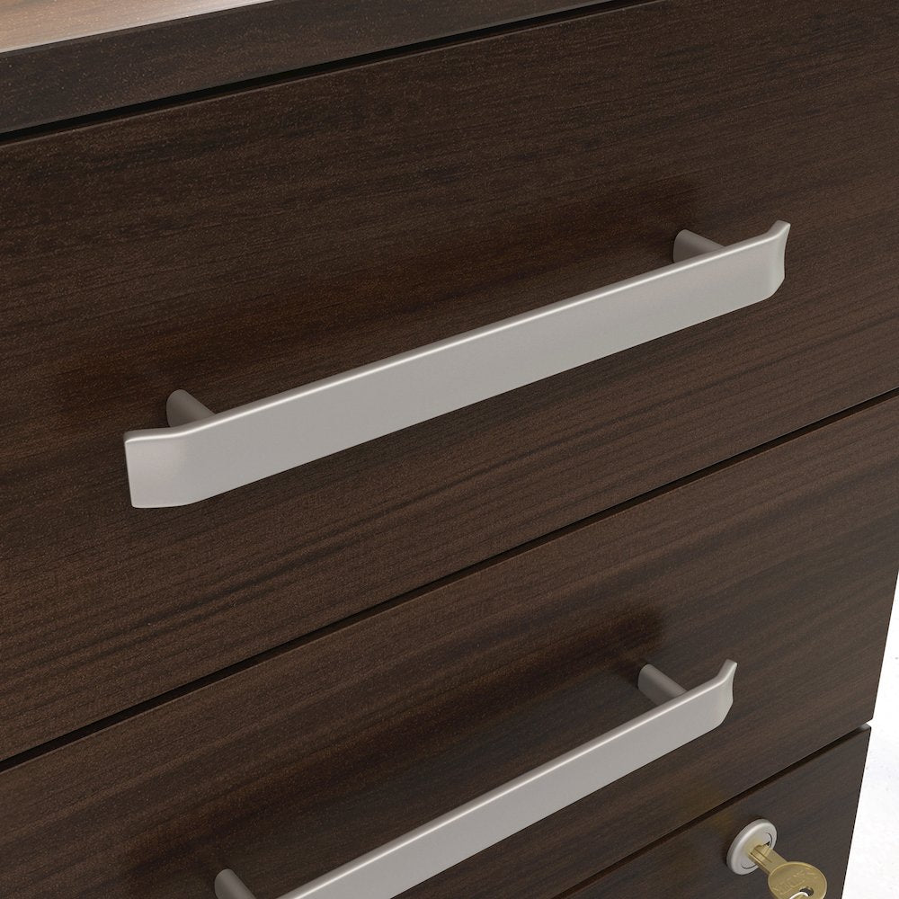 Affirm 72x30 Shell 3 Drawer Pedestal Ste, Noble Elm Finish
