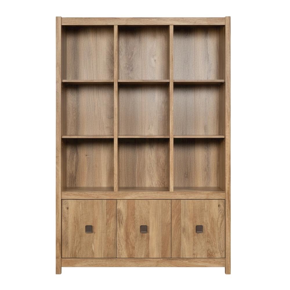 Wooden Bookcase in Sindoori Mango Finish with Modern Farmhouse Style