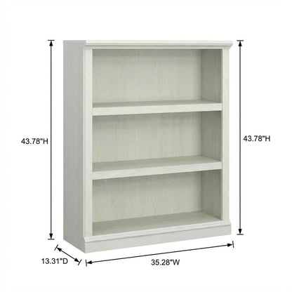 White Storage Bookcase with Rectangle Shape and Transitional Style