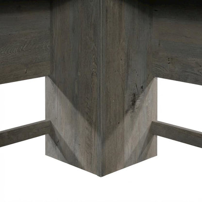 Modern L-Shaped Desk, Mystic Oak Finish, Rectangular Design, Spacious Surface
