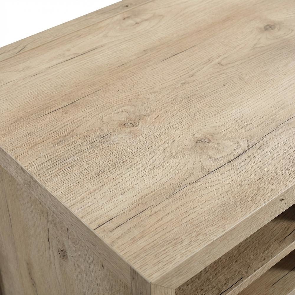 Modern Oak Finish L-Shaped Desk, Spacious Working Surface, Coastal Cottage Style