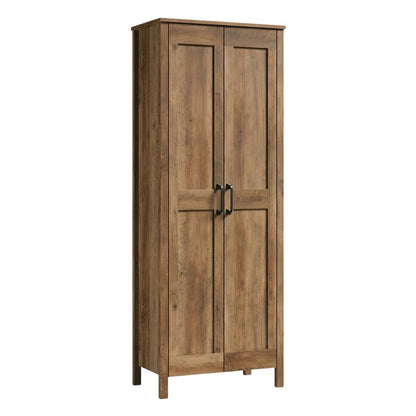 Rustic Pine Finish Storage Cabinet With Country Style And Sturdy Construction