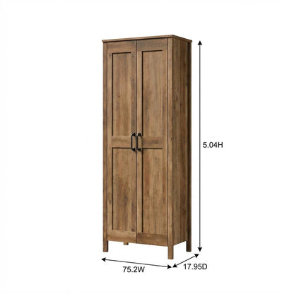 Rustic Pine Finish Storage Cabinet With Country Style And Sturdy Construction