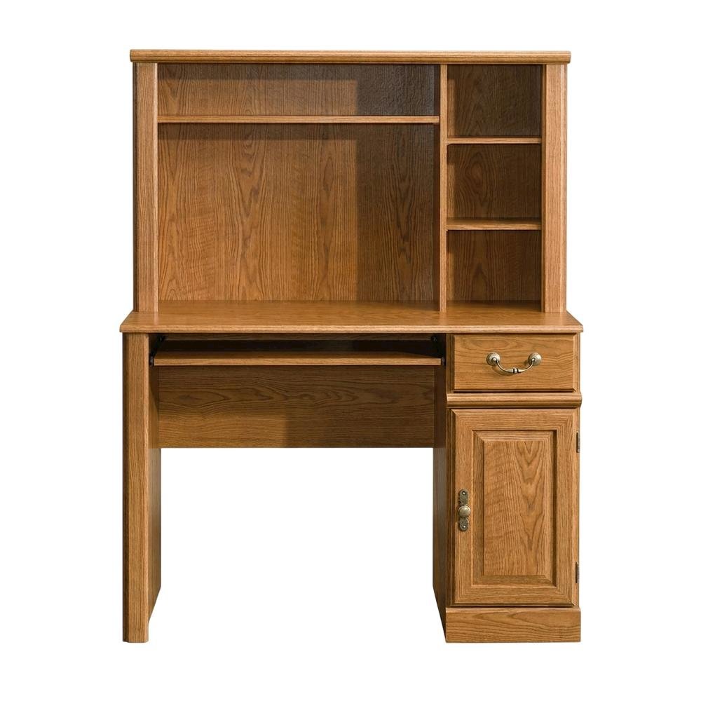 Traditional Brown Desk with Hutch, Rectangle Style, Sturdy Wood Finish