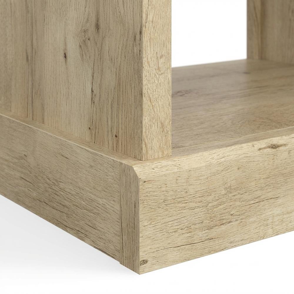 Modern Farmhous Style Night Stand in Oak Finish with Simple Rectangular Design