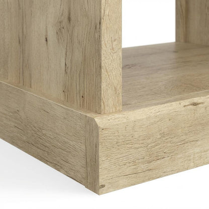 Modern Farmhous Style Night Stand in Oak Finish with Simple Rectangular Design