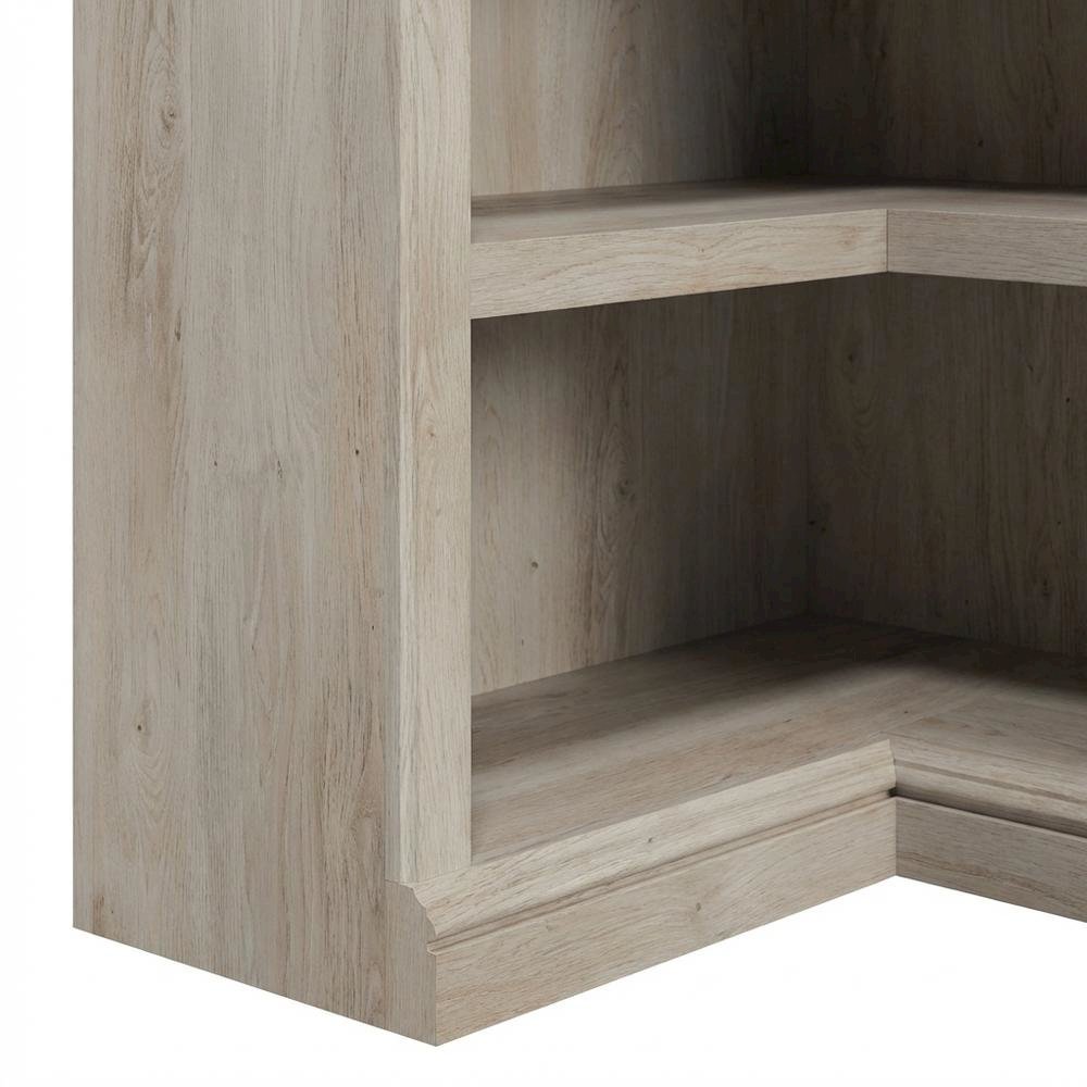 Wooden storage bookcase in chalked chestnut finish with coastal cottage style