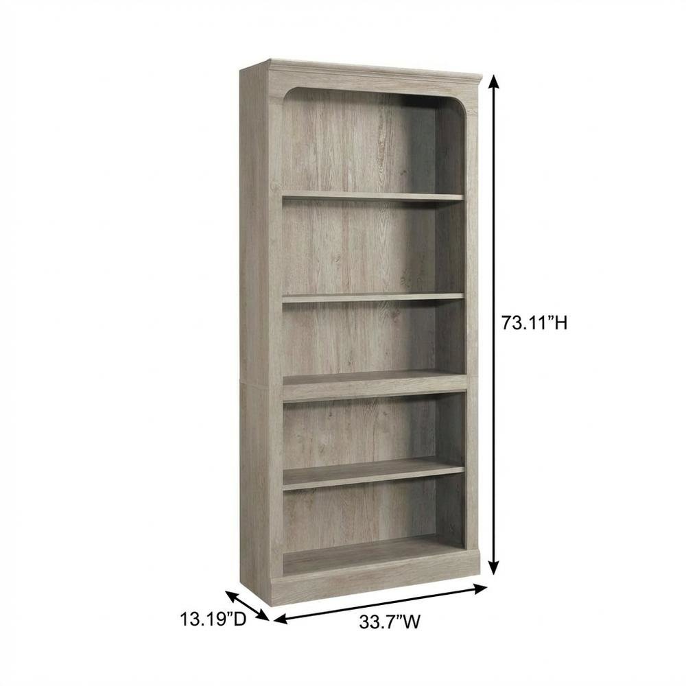 Modern Farmhouse Chalked Chestnut Storage Bookcase with Rectangular Design