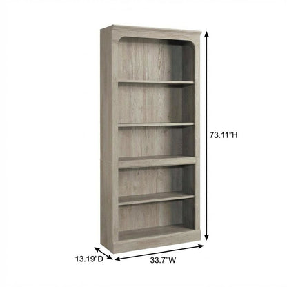 Modern Farmhouse Chalked Chestnut Storage Bookcase with Rectangular Design