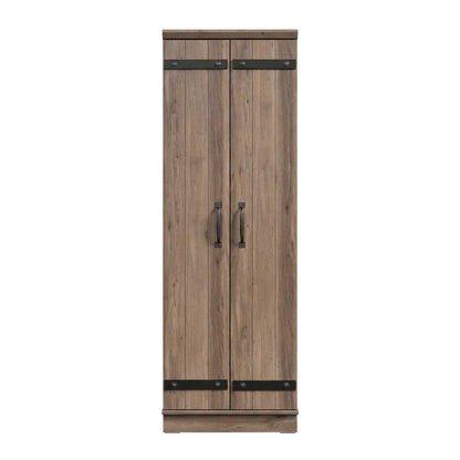 Storage Cabinet With Salt Oak Finish And Spacious Interior For Home Or Office