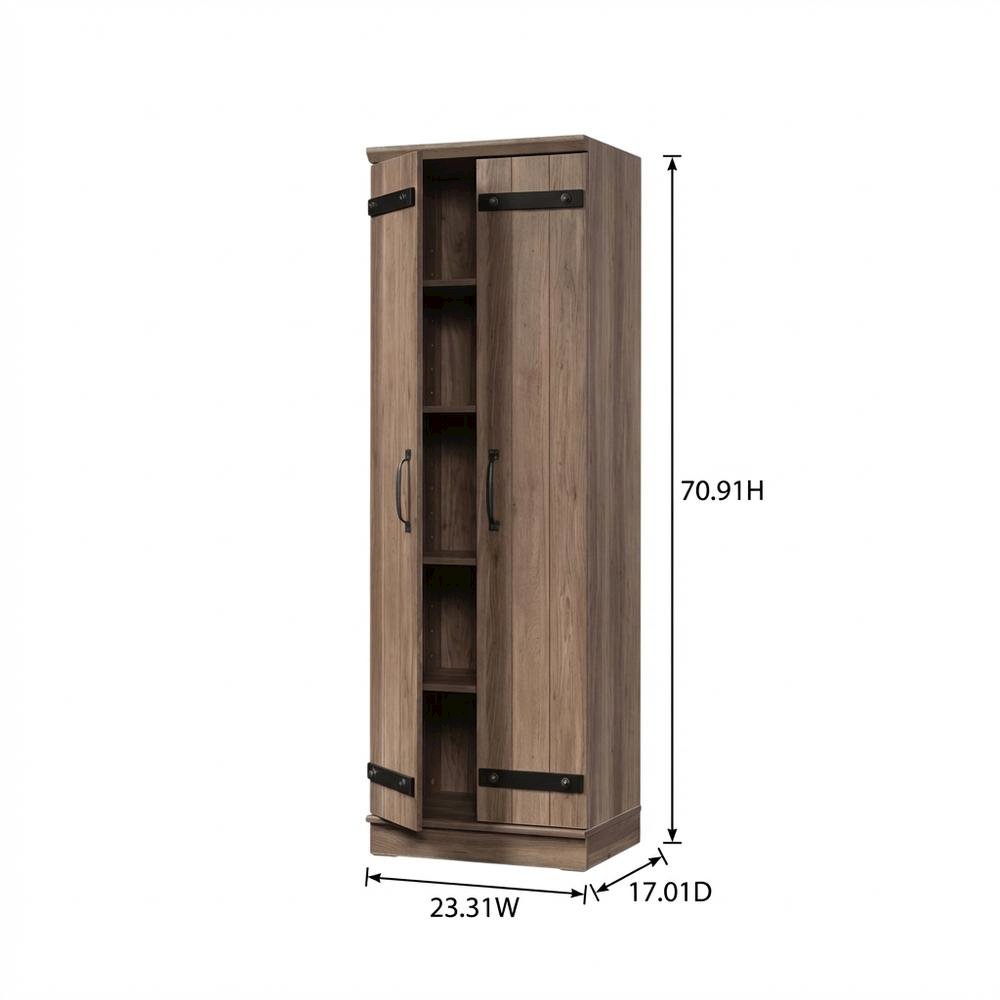 Storage Cabinet With Salt Oak Finish And Spacious Interior For Home Or Office
