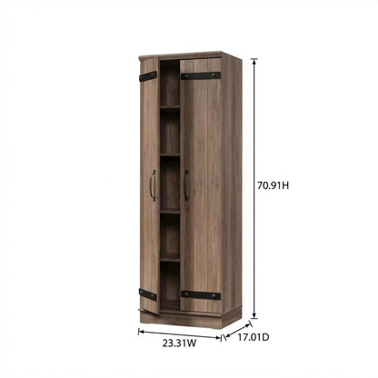 Storage Cabinet With Salt Oak Finish And Spacious Interior For Home Or Office