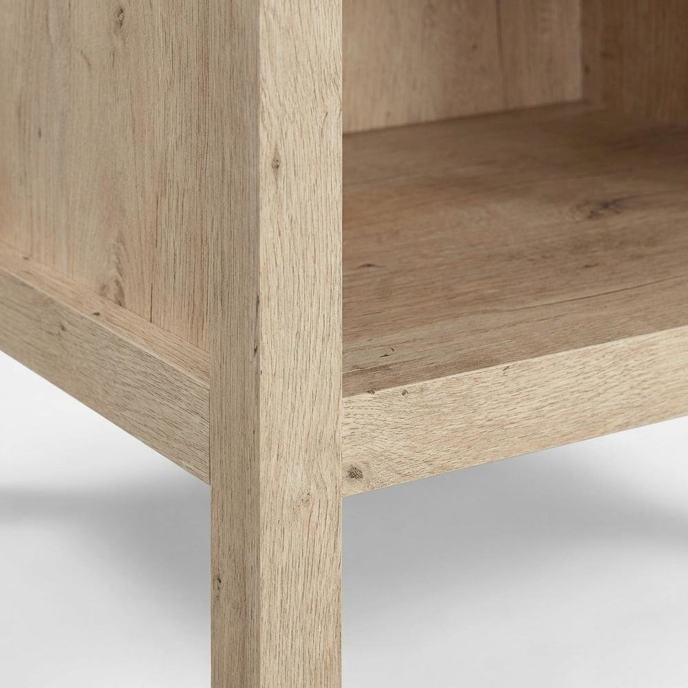 Oak Finish Nightstand with Coastal Cottage Style and Rectangle Design