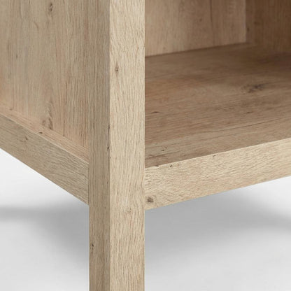 Oak Finish Nightstand with Coastal Cottage Style and Rectangle Design