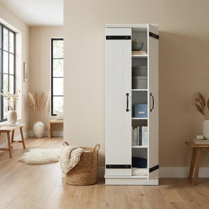 White Storage Cabinet With Soft Finish For Versatile Organization