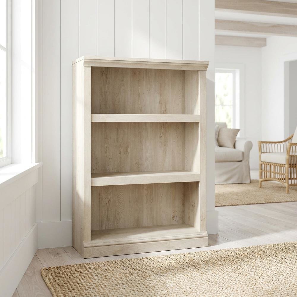 Chalked Chestnut Storage Bookcase with Versatile Shelving for Home Use