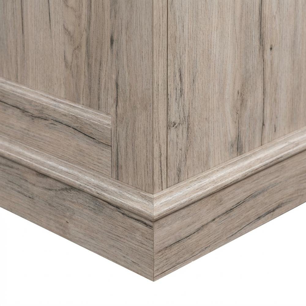 Wood Office Desk In Split Oak Finish With Traditional Style And Spacious Design