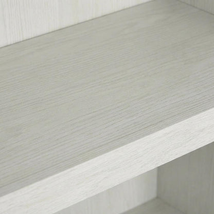 White Storage Bookcase with Rectangle Shape and Transitional Style