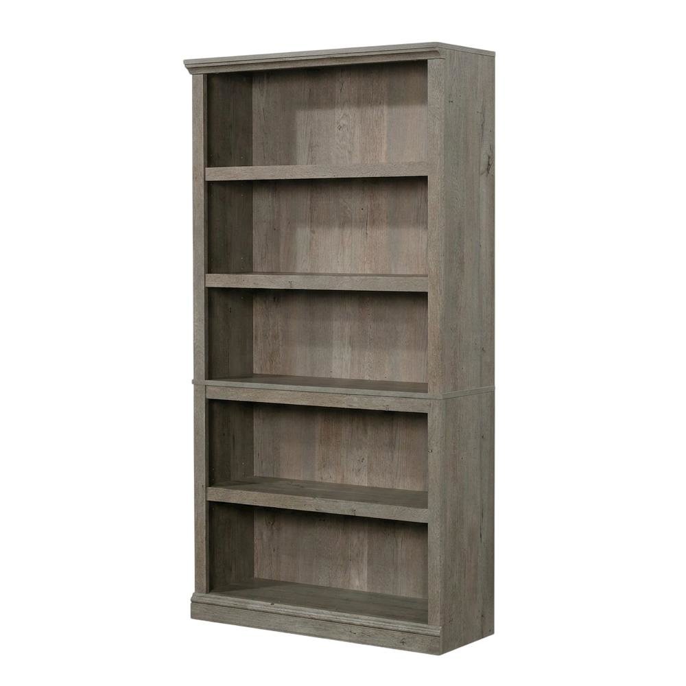 Mystic Oak Finish Storage Bookcase with Multiple Shelves and Open Design