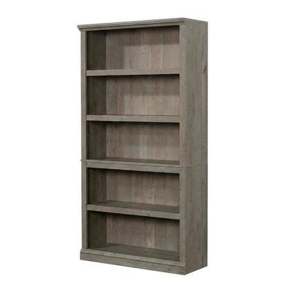 Mystic Oak Finish Storage Bookcase with Multiple Shelves and Open Design