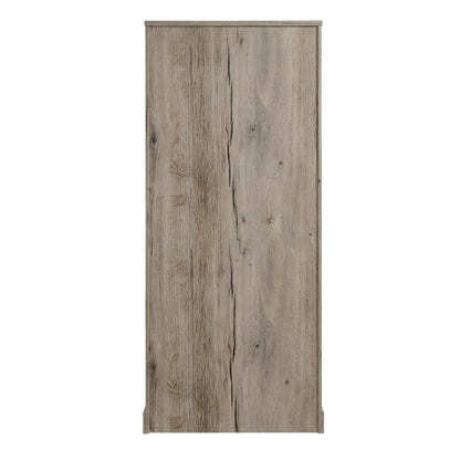 Oak Finish Bookcase with Modern Storage Design