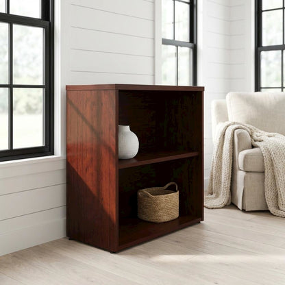 Classic cherry finish office bookcase with contemporary style, spacious storage