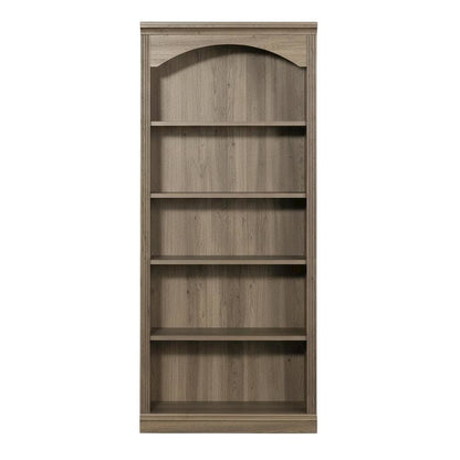 Salt Oak finish bookcase with transitional design, versatile storage solution