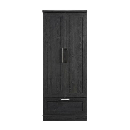 Raven Oak Storage Armoire With Contemporary Style And Spacious Design