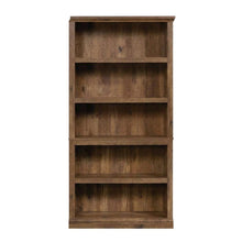 Vintage Oak Finish Storage Bookcase with Open Shelving for Home Organization