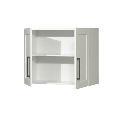White Storage Cabinet With Soft Finish And Coastal Chic Style