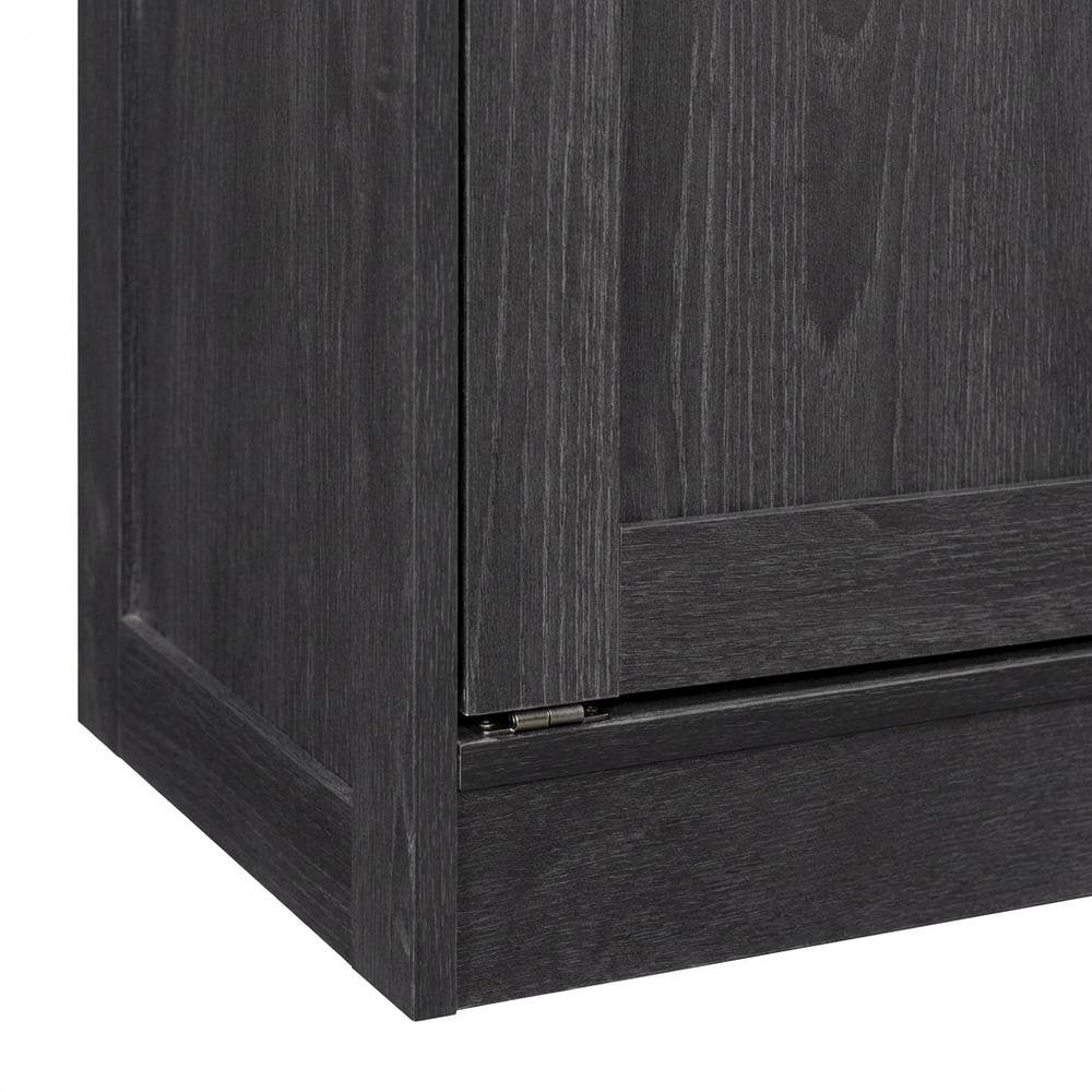 Black Oak Finish Storage Cabinet With Transitional Style, Rectangular Design