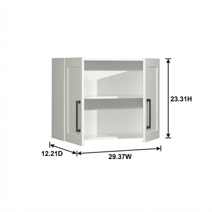 White Storage Cabinet With Soft Finish And Coastal Chic Style