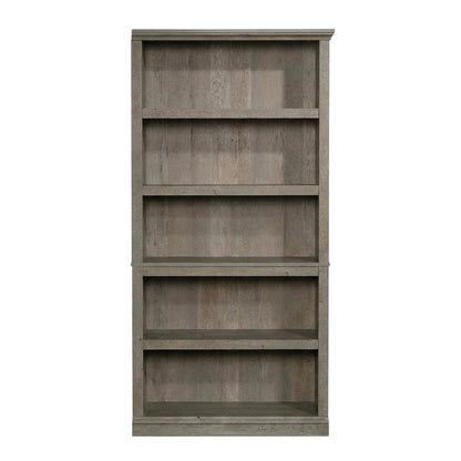 Mystic Oak Finish Storage Bookcase with Multiple Shelves and Open Design