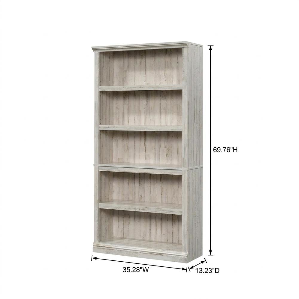 White Plank Storage Bookcase with Modern Design