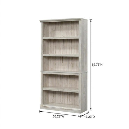White Plank Storage Bookcase with Modern Design