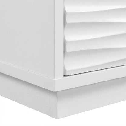 White Nightstand with Contemporary Design and Sleek Rectangular Shape