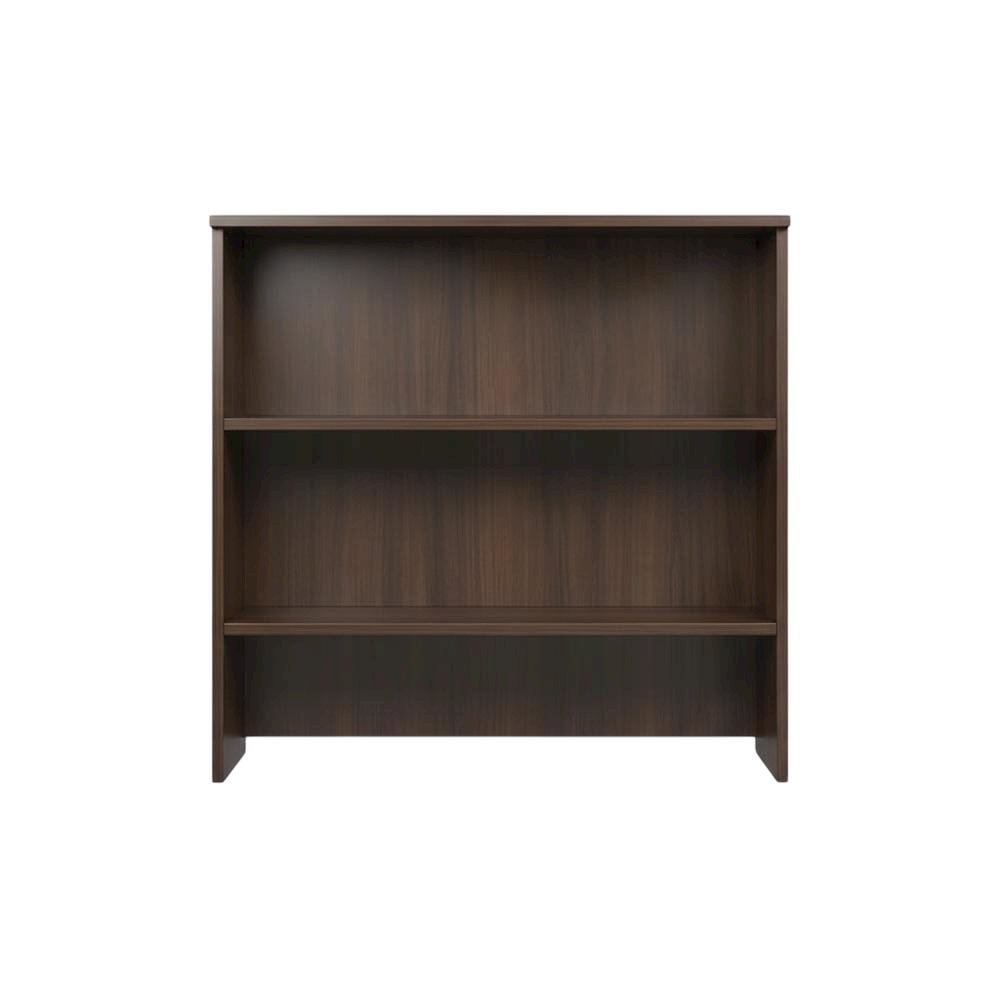 Contemporary Office Hutch in Noble Elm Finish with Rectangle Design