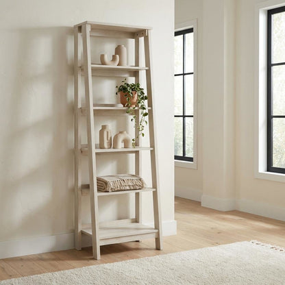 Open Shelving Unit in Chalked Chestnut Finish with Rustic Country Styling